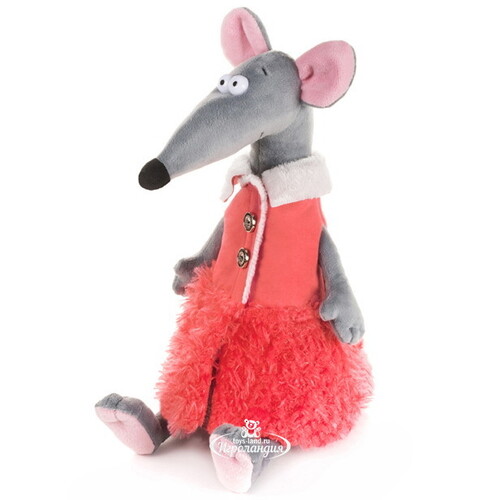 Мягкая игрушка Крыса Лариска в красной жилетке 28 см Maxitoys