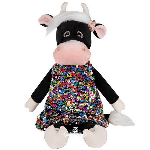 Мягкая игрушка Коровка Даша в цветном платье 28 см Maxitoys