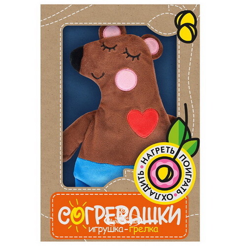 Мягкая игрушка-грелка Медведь 30 см, коллекция Согревашки Maxitoys