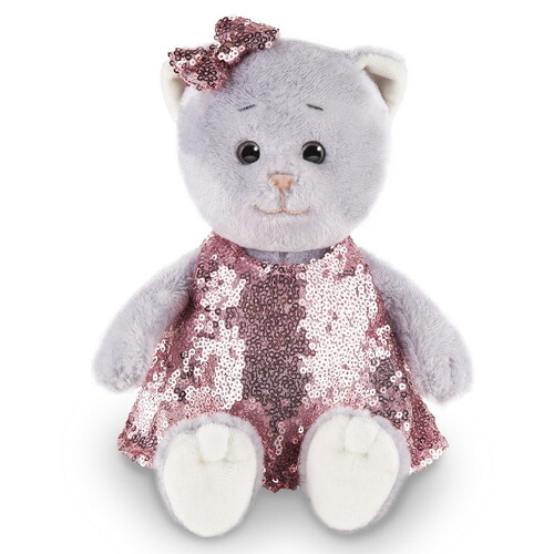 Мягкая игрушка Кошка Мышель в нарядном платье с пайетками 20 см Maxitoys