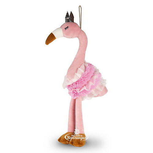 Мягкая игрушка Фламинго в розовой юбочке и короне 26 см, коллекция Maxitoys Luxury Maxitoys