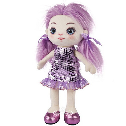 Мягкая кукла Василиса в фиолетовом платье 35 см Maxitoys