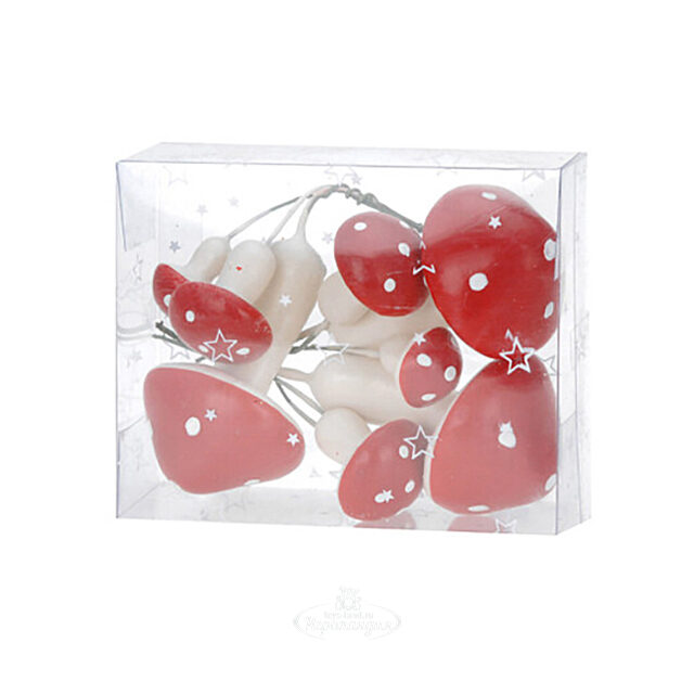 Декоративные Мухоморчики Waldpilze 3 - 8 см, 9 шт, на проволоке Koopman