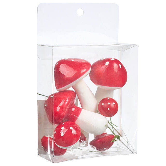 Декоративные Мухоморчики Waldpilze 3 - 8 см, 9 шт, на проволоке Koopman