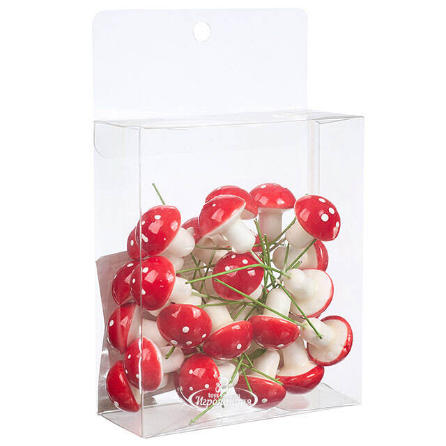 Декоративные Мухоморчики Waldpilze 3 см, 30 шт, на проволоке Koopman