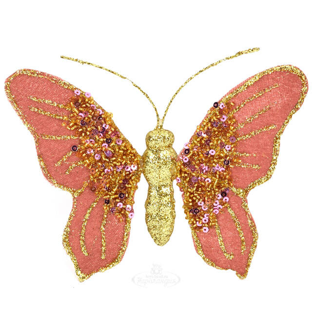 Елочная игрушка Бабочка Марриотт 12 см, клипса Due Esse Christmas