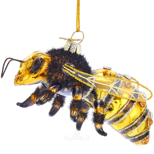 Стеклянная елочная игрушка Пчёлка Миэль - Корсиканская путешественница 10 см, подвеска Kurts Adler
