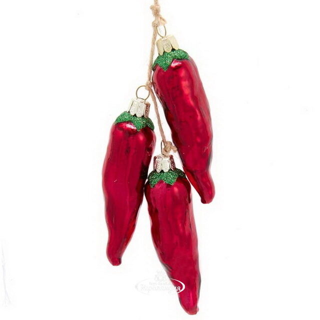 Стеклянная елочная игрушка Peperoncino 11 см, подвеска Kurts Adler