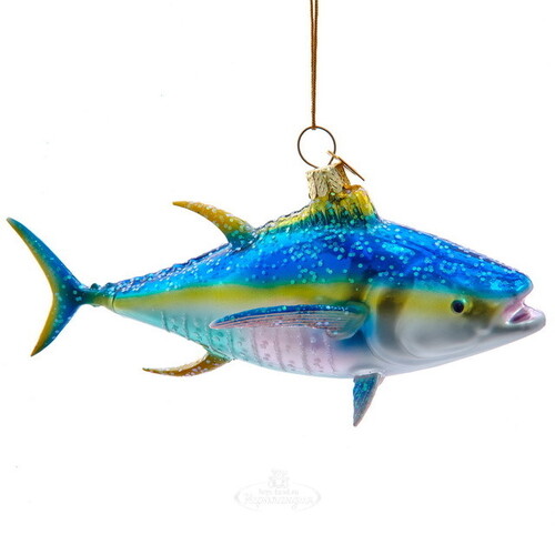 Стеклянная елочная игрушка Рыба - King Tuna 15 см, подвеска Kurts Adler
