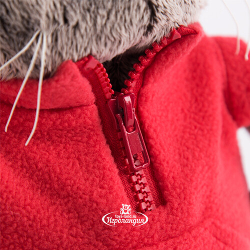 Одежда для Кота Басика 19 см - Красный флисовый жилет Budi Basa