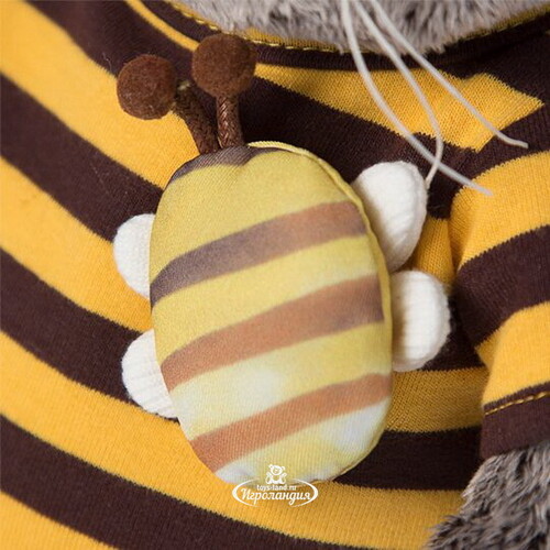 Одежда для Кота Басика 22 см - Футболка в полоску с пчелкой Budi Basa
