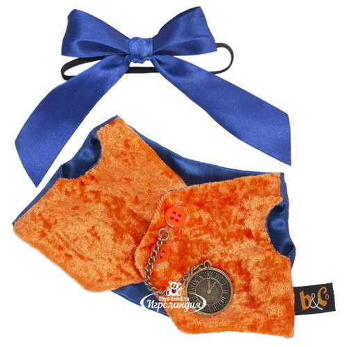Одежда для Кота Басика 22 см - Оранжевый жилет с часами Budi Basa