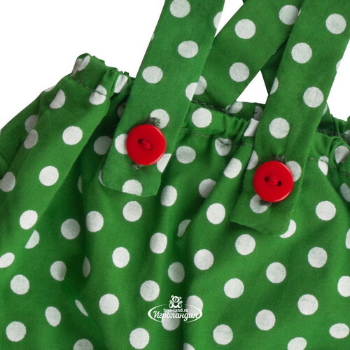 Одежда для Кота Басика 25 см - Зеленые штаны в горошек и теплый шарф Budi Basa