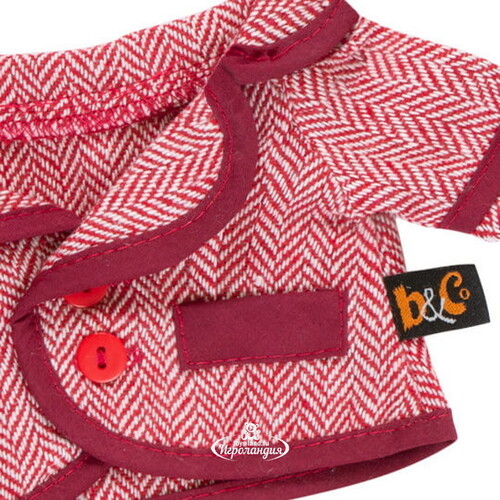 Одежда для Кота Басика 30 см - Красный пиджак и брюки в ёлочку Budi Basa