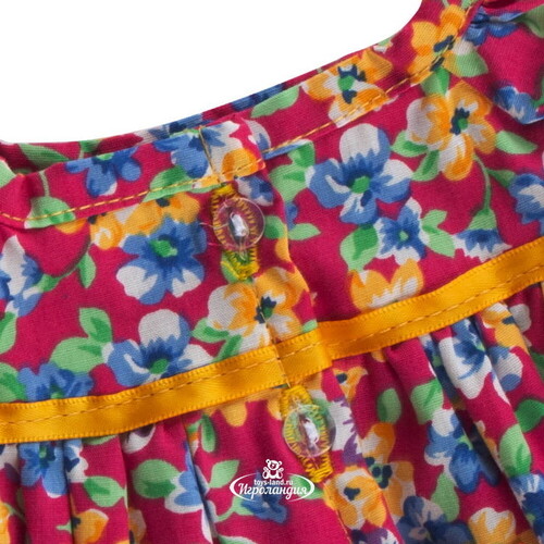 Одежда для Кошечки Лили 27 см - Платье ярко-розовое в цветочек Budi Basa