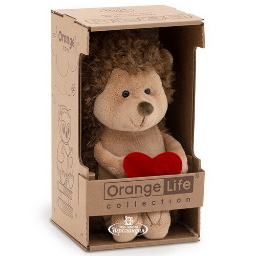 Мягкая игрушка Ёжик Колюнчик: Бархатное сердечко 20 см, Orange Life Orange Toys