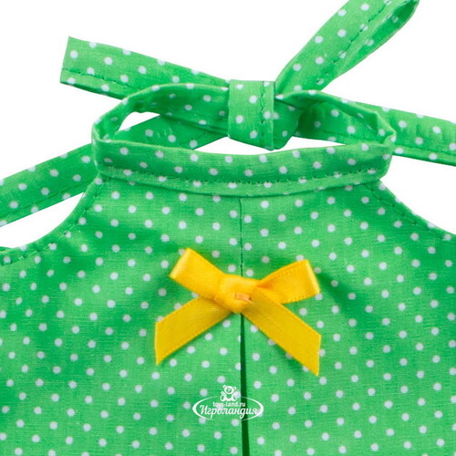Одежда для Зайки Ми 23 см - Сарафан зеленый в горошек Budi Basa