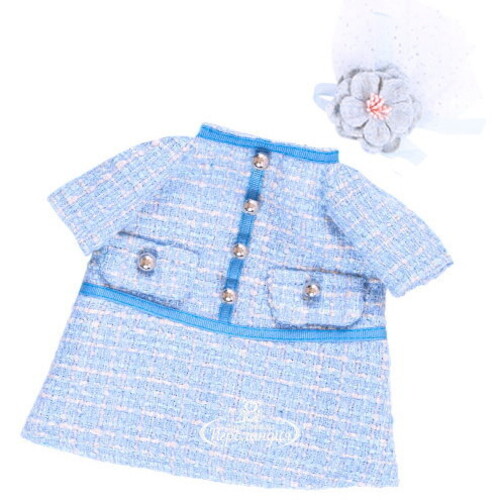 Одежда для Зайки Ми 32 см - Платье голубое в клетку Budi Basa