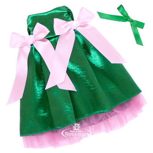 Одежда для Зайки Ми 25 см - Зеленое нарядное платье Budi Basa