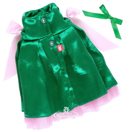 Одежда для Зайки Ми 32 см - Зеленое нарядное платье Budi Basa