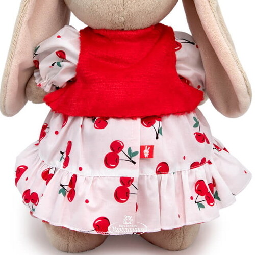 Одежда для Зайки Ми 25 см - Платье с вишнями и жилет с помпонами Budi Basa