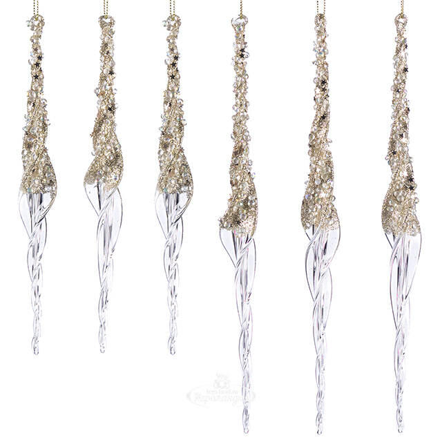 Набор стеклянных елочных игрушек Jewelry Twist 25 см, 6 шт Goodwill