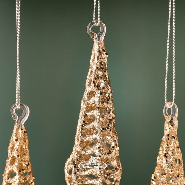 Набор стеклянных елочных игрушек Сосульки Rossendo 15 см, 4 шт, подвеска Goodwill