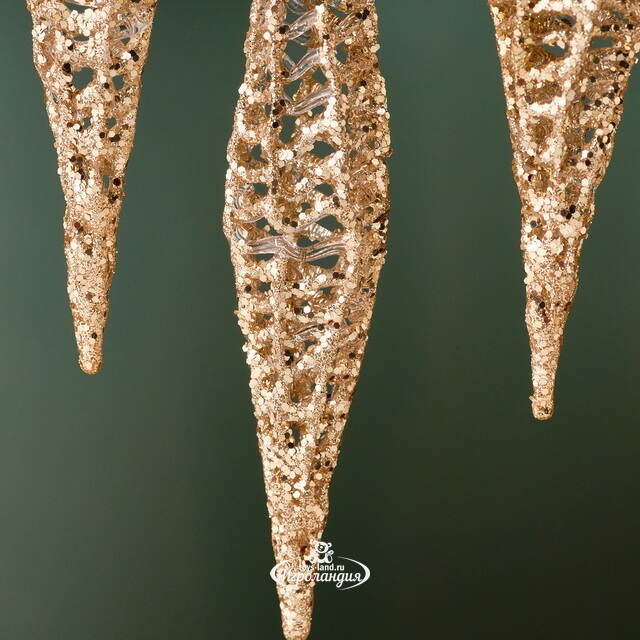 Набор стеклянных елочных игрушек Сосульки Rossendo 15 см, 4 шт, подвеска Goodwill