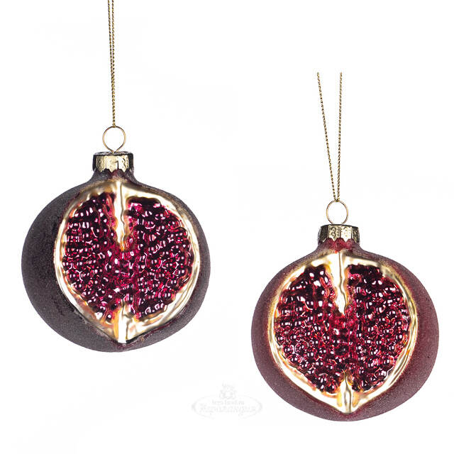 Стеклянная елочная игрушка Гранат Royal Maroon 8 см Goodwill