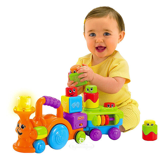Игрушка-конструктор Веселый паровозик Fisher Price (Фишер Прайс)