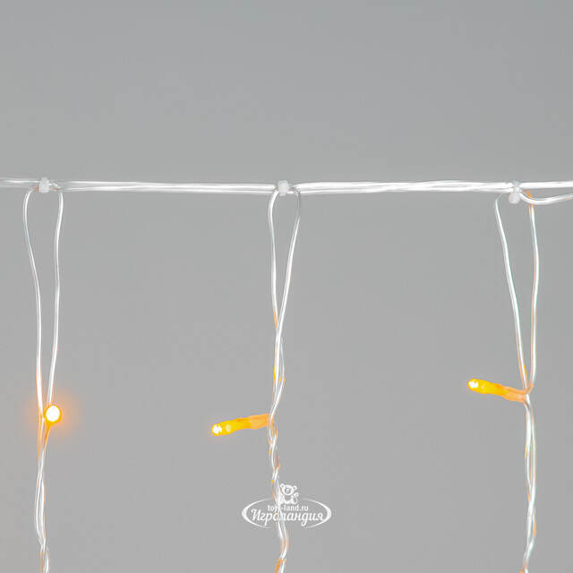 Гирлянда штора Quality Light 2*2 м, 400 желтых LED, прозрачный ПВХ, соединяемая, IP54 BEAUTY LED