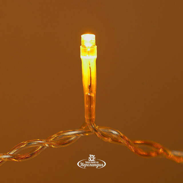 Гирлянда штора Quality Light 2*2 м, 400 желтых LED, прозрачный ПВХ, соединяемая, IP54 BEAUTY LED