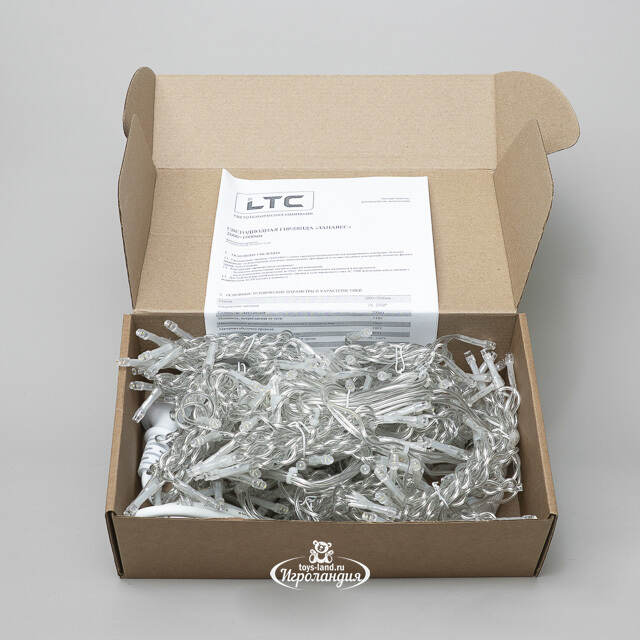 Гирлянда штора Quality Light 2*2 м, 400 желтых LED, прозрачный ПВХ, соединяемая, IP54 BEAUTY LED