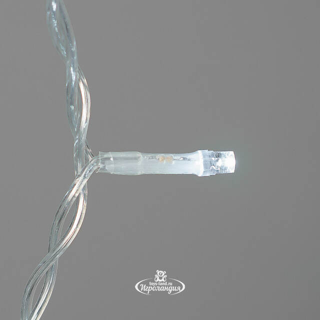 Светодиодный занавес Quality Light 2*2 м, 400 холодных белых LED ламп, мерцание, прозрачный ПВХ, соединяемый, IP44 BEAUTY LED