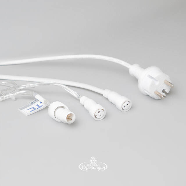 Светодиодный занавес Quality Light 2*2 м, 400 холодных белых LED ламп, мерцание, прозрачный ПВХ, соединяемый, IP44 BEAUTY LED