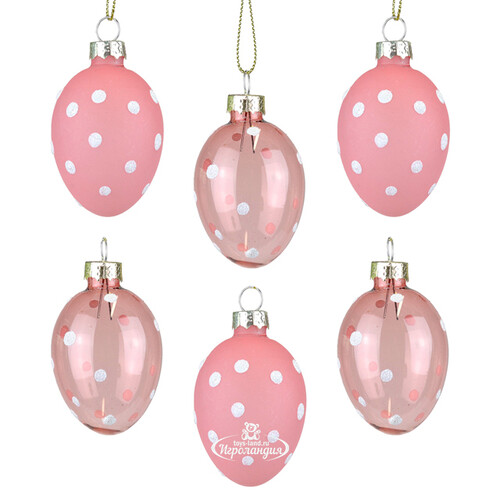 Набор пасхальных украшений Pinky Easter 6 см, 6 шт, стекло Goodwill