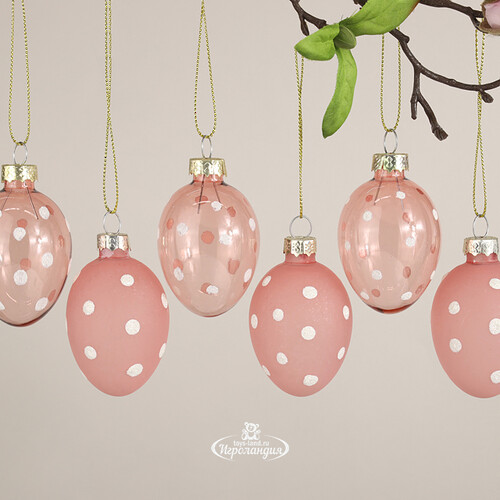 Набор пасхальных украшений Pinky Easter 6 см, 6 шт, стекло Goodwill