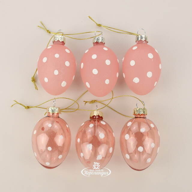 Набор пасхальных украшений Pinky Easter 6 см, 6 шт, стекло Goodwill