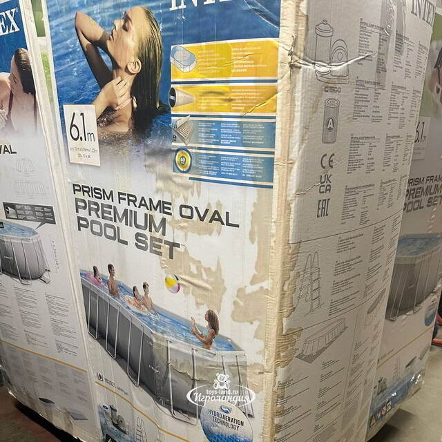Прямоугольный каркасный бассейн 5619Q Bestway Power Steel 549*274*132 см, песочный фильтр, аксессуары, уцененный Bestway