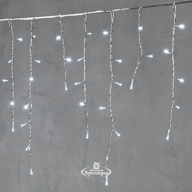 Светодиодная бахрома Quality Light 4.9*0.5 м, 240 холодных белых LED, прозрачный ПВХ, соединяемая, IP44 BEAUTY LED (Бьюти Лэд)