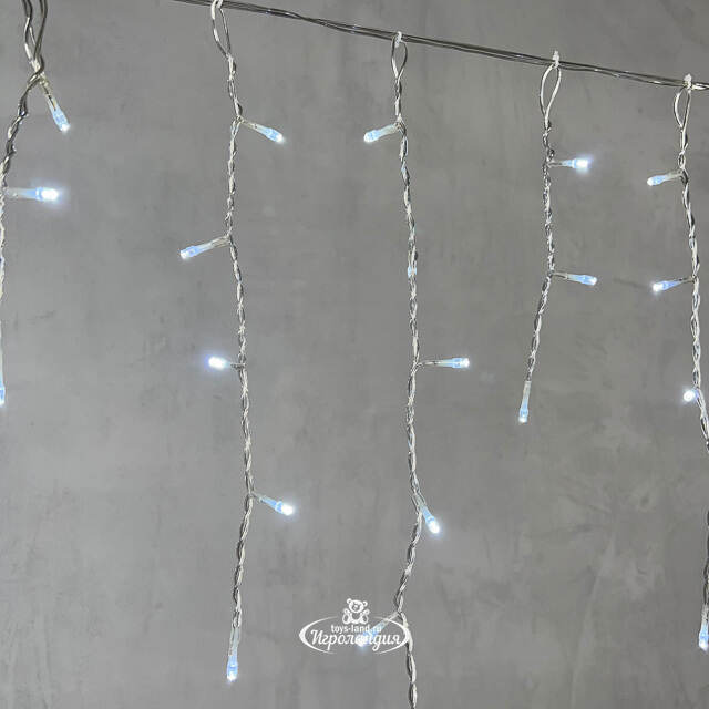 Светодиодная бахрома Quality Light 4.9*0.5 м, 240 холодных белых LED, прозрачный ПВХ, соединяемая, IP44 BEAUTY LED (Бьюти Лэд)