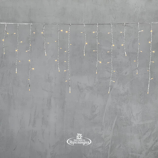 Светодиодная бахрома Quality Light 4.9*0.5 м, 240 желтых LED, прозрачный ПВХ, соединяемая, IP44 BEAUTY LED