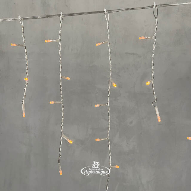 Светодиодная бахрома Quality Light 4.9*0.5 м, 240 желтых LED, прозрачный ПВХ, соединяемая, IP44 BEAUTY LED