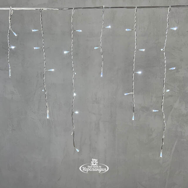 Светодиодная бахрома Quality Light 3.1*0.5 м, 150 холодных белых LED, мерцание, прозрачный ПВХ, соединяемая, IP44 BEAUTY LED