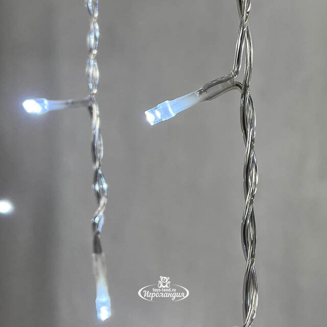 Светодиодная бахрома Quality Light 3.1*0.5 м, 150 холодных белых LED, мерцание, прозрачный ПВХ, соединяемая, IP44 BEAUTY LED