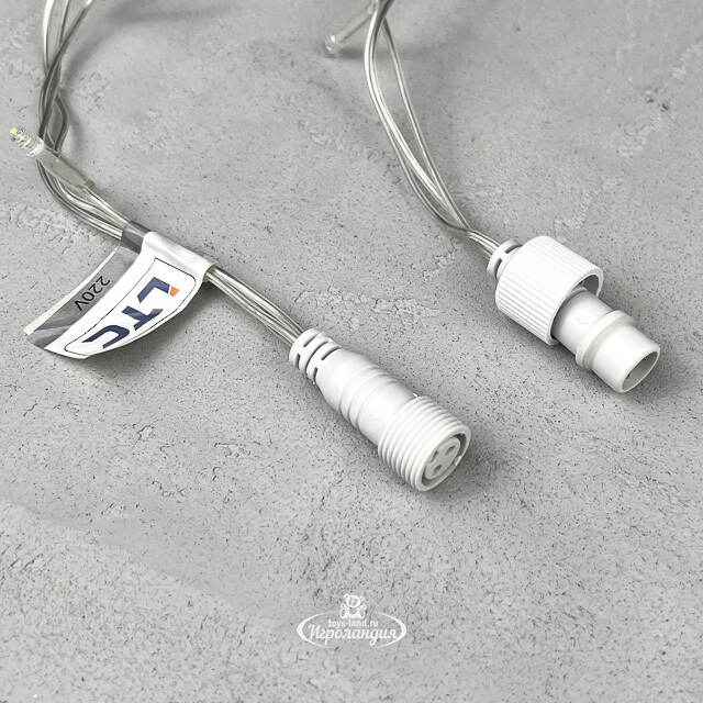 Светодиодная бахрома Quality Light 3.1*0.5 м, 150 холодных белых LED, мерцание, прозрачный ПВХ, соединяемая, IP44 BEAUTY LED