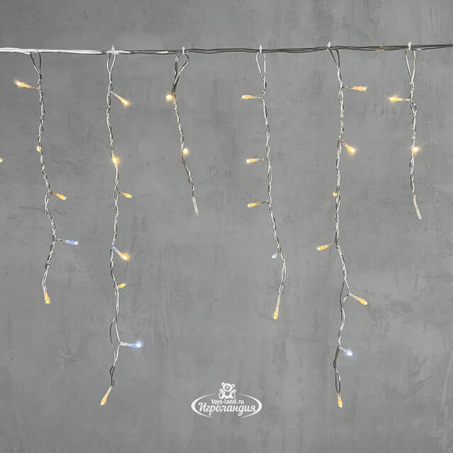 Светодиодная бахрома Quality Light 3.1*0.5 м, 150 теплых белых LED, холодное мерцание, прозрачный ПВХ, соединяемая, IP44 BEAUTY LED (Бьюти Лэд)