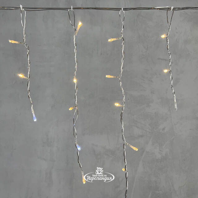 Светодиодная бахрома Quality Light 3.1*0.5 м, 150 теплых белых LED, холодное мерцание, прозрачный ПВХ, соединяемая, IP44 BEAUTY LED (Бьюти Лэд)