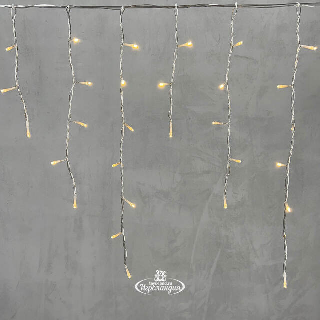 Светодиодная бахрома Quality Light 4.9*0.5 м, 240 теплых белых LED, прозрачный ПВХ, соединяемая, IP44 BEAUTY LED