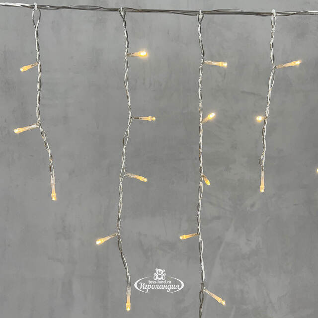 Светодиодная бахрома Quality Light 4.9*0.5 м, 240 теплых белых LED, прозрачный ПВХ, соединяемая, IP44 BEAUTY LED